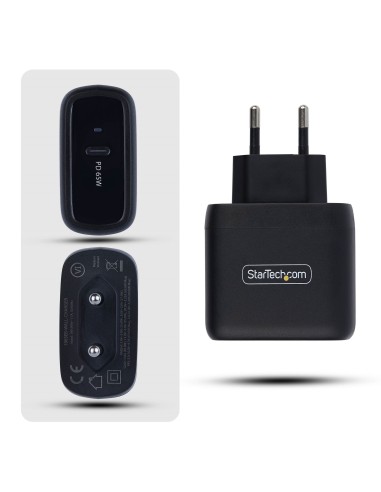StarTech.com Caricatore USB-C da Parete 65W, GaN, Alimentatore per Dell, XPS, HP ProBook, MacBook Pro e Microsoft Surface Pro,