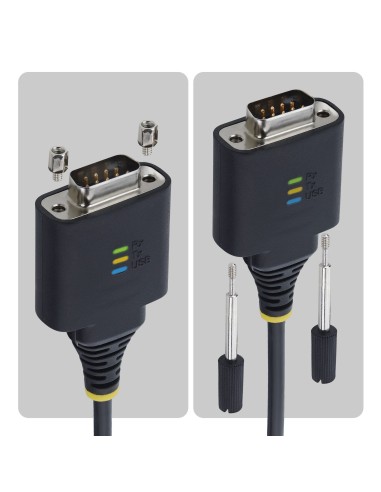 StarTech.com Cavo Adattatore USB-C a Seriale da 2 m, Ritenzione COM, Chipset FTDI, da USB-C a DB9 RS232 Maschio, LED di Stato,