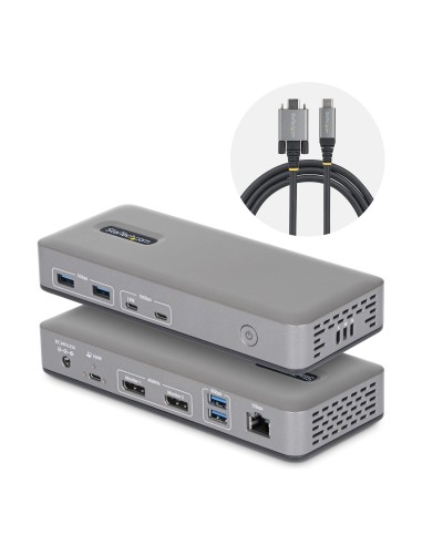 StarTech.com Docking Station USB-C Dual Monitor, DisplayPort, 4K 60Hz, Ricarica Laptop 100W, Ethernet 1GbE, Senza Driver, Dock