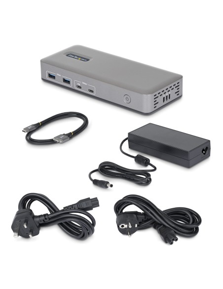 StarTech.com Docking Station USB-C Dual Monitor, DisplayPort, 4K 60Hz, Ricarica Laptop 100W, Ethernet 1GbE, Senza Driver, Dock