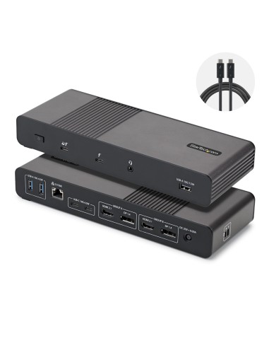 StarTech.com 206UE-TB5USB4DOCK replicatore di porte e docking station per laptop Cablato Thunderbolt 5 Nero, Grigio