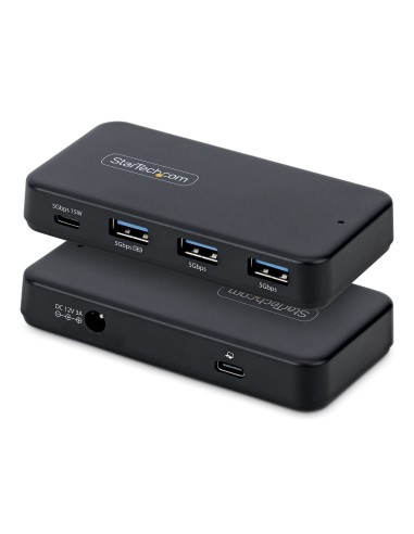 StarTech.com Hub 4 Porte USB-C e USB-A 5Gbps, Autoalimentato, Cavo Host 2-in-1 USB-C USB-A, 1x USB-C e 3x USB-A (1x BC 1.2),