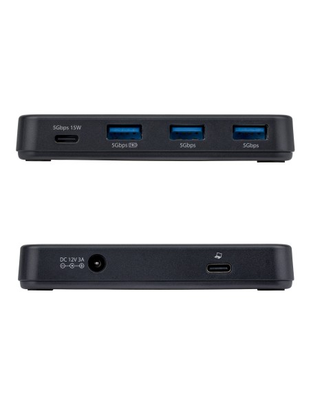 StarTech.com Hub 4 Porte USB-C e USB-A 5Gbps, Autoalimentato, Cavo Host 2-in-1 USB-C USB-A, 1x USB-C e 3x USB-A (1x BC 1.2),