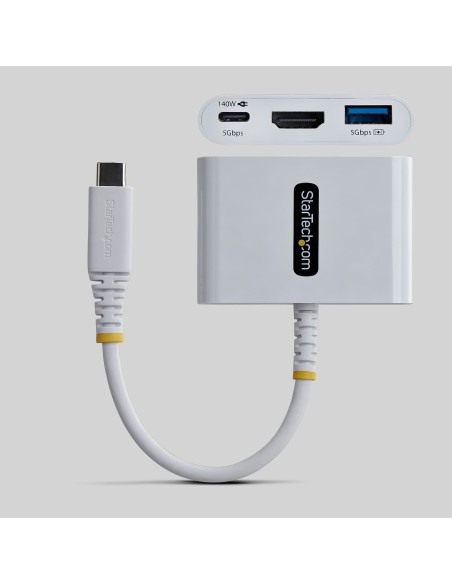 StarTech.com Adattatore Multiporta USB-C a HDMI con Ricarica PD 140W, HDMI 4K 60Hz, Hub USB 5Gbps, Mini Dock per MacBook, Dell,