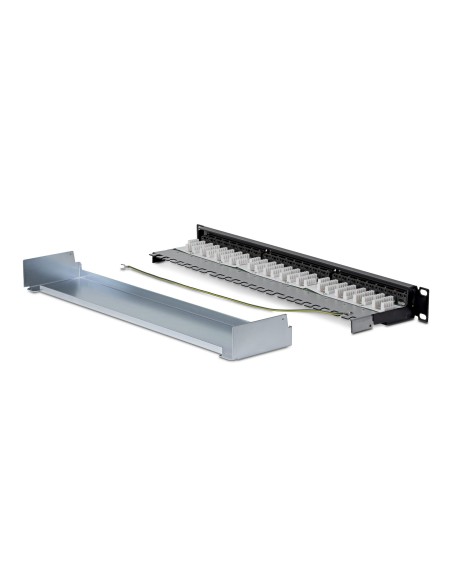 StarTech.com Patch Panel Cat6a STP 24 Porte 1U, Montabile su Rack 19", RJ45 Schermato, 110 Type Punch Down