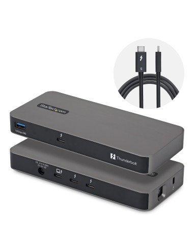 StarTech.com Hub Thunderbolt 5 a 4 Porte con KVM Thunderbolt Share, 80 120Gbps, Multi-Monitor 8K, PD 140W, USB-A 10Gbps,