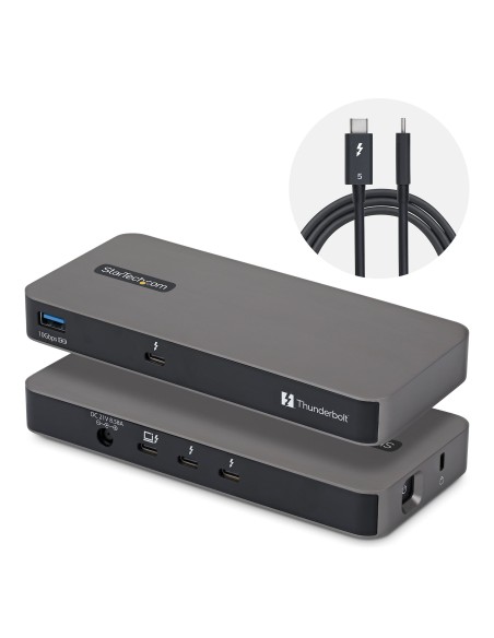StarTech.com Hub Thunderbolt 5 a 4 Porte con KVM Thunderbolt Share, 80 120Gbps, Multi-Monitor 8K, PD 140W, USB-A 10Gbps,