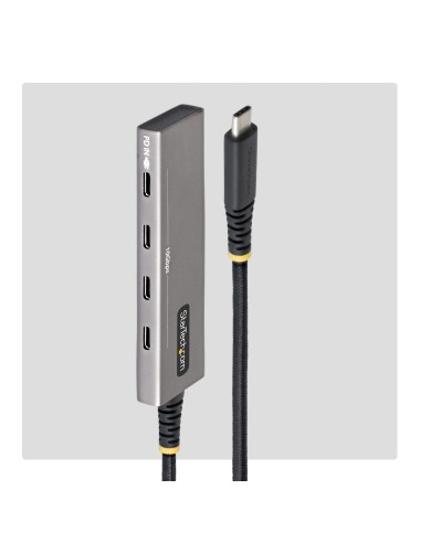 StarTech.com Hub USB-C 4 porte 10Gbps, Ricarica Power Delivery 100W, 4x USB-C, Protezione sovracorrente, Alluminio PCR, per