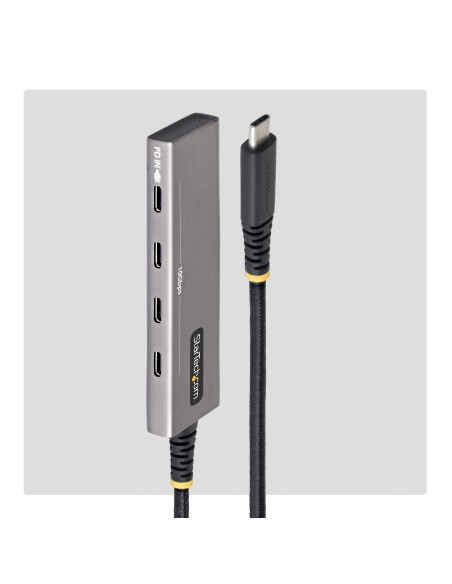 StarTech.com Hub USB-C 4 porte 10Gbps, Ricarica Power Delivery 100W, 4x USB-C, Protezione sovracorrente, Alluminio PCR, per