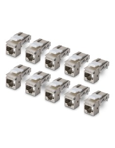 StarTech.com Connettore Keystone RJ45 Cat6a STP, Confezione da 10 Prese Ethernet Schermate per Scatola a Muro, Senza Attrezzi a