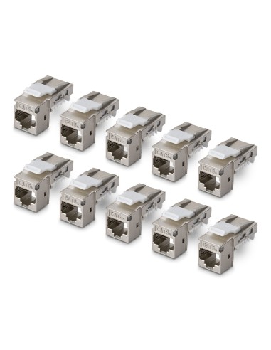 StarTech.com Connettore Keystone RJ45 Cat6a STP, Confezione da 10 Prese Ethernet Schermate per Scatola a Muro, Senza Attrezzi a