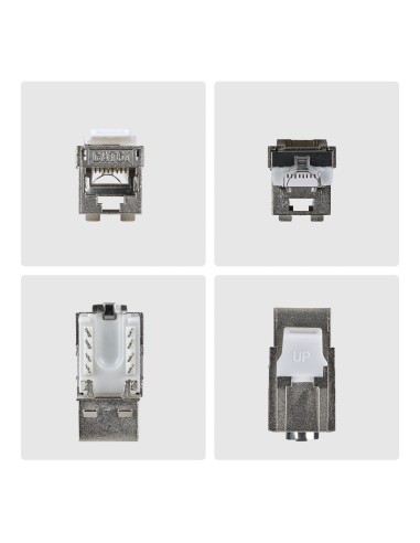 StarTech.com Connettore Keystone RJ45 Cat6a STP, Confezione da 10 Prese Ethernet Schermate per Scatola a Muro, Senza Attrezzi a