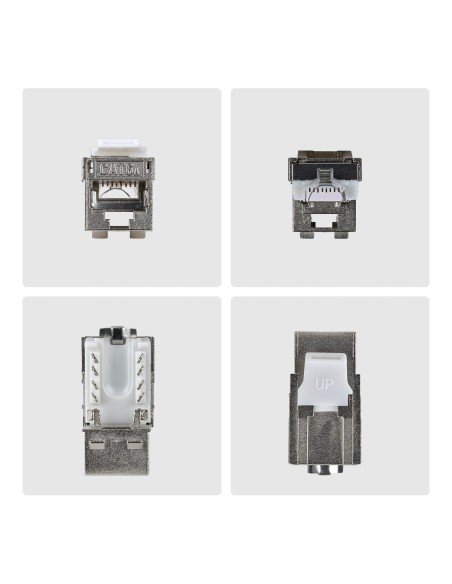 StarTech.com Connettore Keystone RJ45 Cat6a STP, Confezione da 10 Prese Ethernet Schermate per Scatola a Muro, Senza Attrezzi a