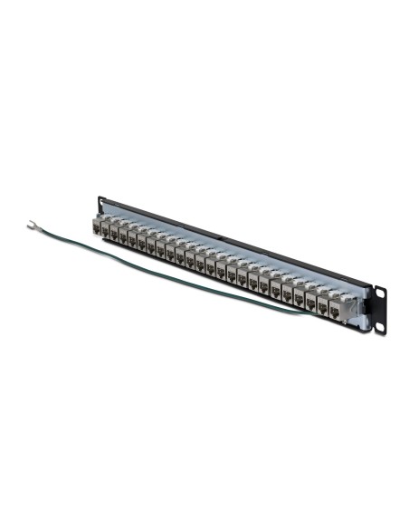 StarTech.com Patch Panel Passante 24 Porte 1U con Barra di Gestione Cavi, Patch Panel Ethernet Cat6a Schermato da Rack con