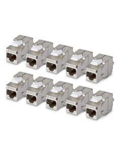 StarTech.com Connettore Keystone RJ45 Cat6a STP, Confezione da 10 Prese Ethernet Schermate per Scatola a Muro, Senza Attrezzi a