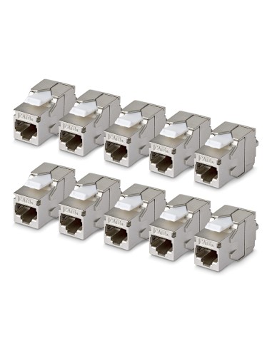 StarTech.com Connettore Keystone RJ45 Cat6a STP, Confezione da 10 Prese Ethernet Schermate per Scatola a Muro, Senza Attrezzi a