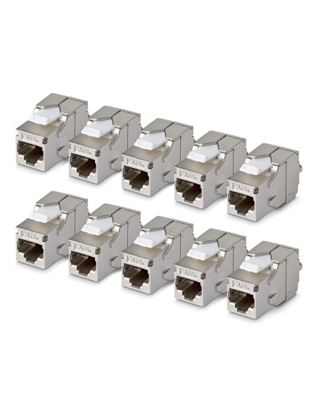 StarTech.com Connettore Keystone RJ45 Cat6a STP, Confezione da 10 Prese Ethernet Schermate per Scatola a Muro, Senza Attrezzi a