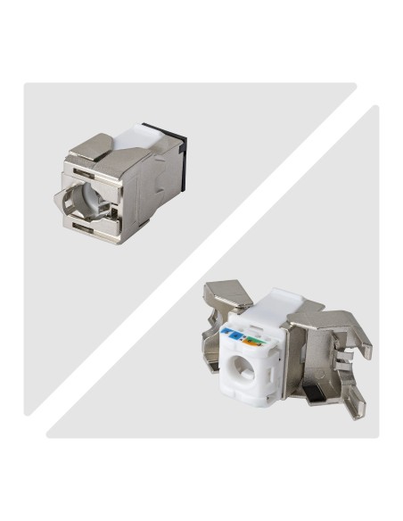 StarTech.com Connettore Keystone RJ45 Cat6a STP, Confezione da 10 Prese Ethernet Schermate per Scatola a Muro, Senza Attrezzi a