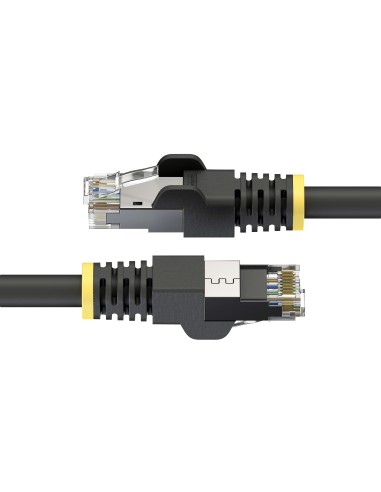 StarTech.com Cavo Ethernet Cat6A da esterno 3m nero, Snagless RJ45, S FTP, 23AWG rame puro, 500MHz, Patch Cord schermato per