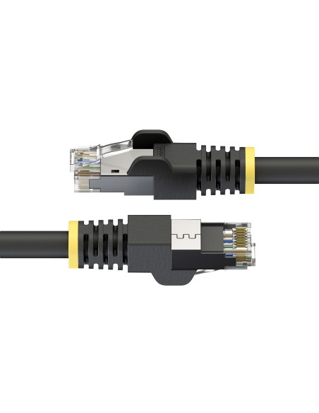 StarTech.com Cavo Ethernet Cat6A da esterno 3m nero, Snagless RJ45, S FTP, 23AWG rame puro, 500MHz, Patch Cord schermato per