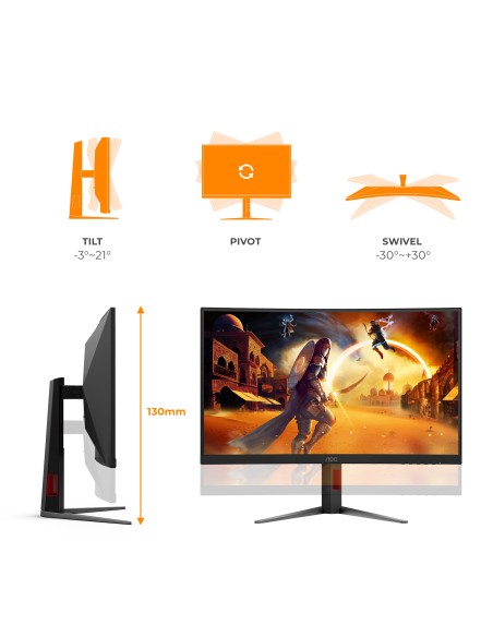 AOC G4 C27G4Z2 Monitor PC 68,6 cm (27") 1920 x 1080 Pixel Full HD LCD Nero, Rosso