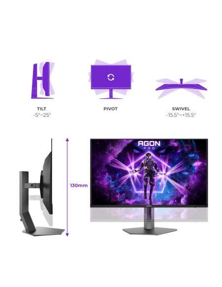 AOC AGON PRO AG326UZD2 Monitor PC 80 cm (31.5") 3840 x 2160 Pixel 4K Ultra HD OLED Nero