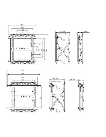 Equip 650325 Staffa per montaggio a parete TV push-in pop-out da 43” a 70”