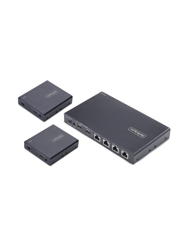 StarTech.com Extender e Splitter HDMI a 4 Porte su Cavo CAT6, 4K 60Hz, Fino a 70 m, Kit di Distribuzione HDMI 1x4 su Ethernet