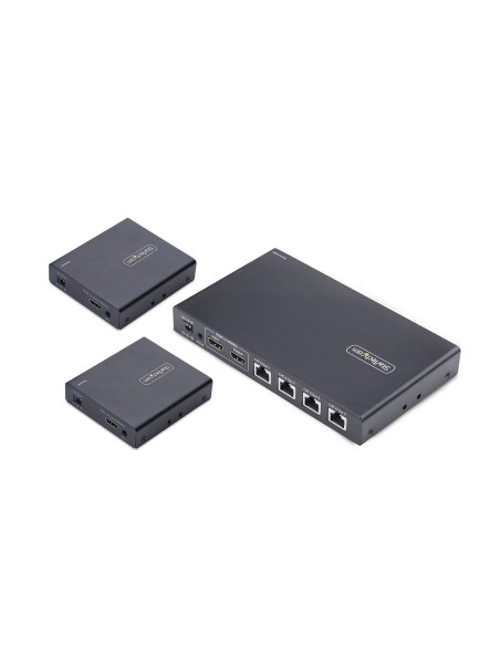 StarTech.com Extender e Splitter HDMI a 4 Porte su Cavo CAT6, 4K 60Hz, Fino a 70 m, Kit di Distribuzione HDMI 1x4 su Ethernet