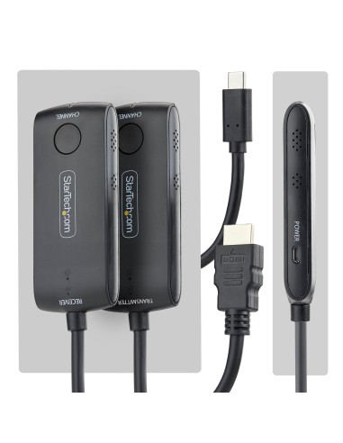 StarTech.com Extender Wireless USB-C a HDMI per Sale Riunioni e Huddle Space, 4K 60Hz, Portata 20m, Alimentazione USB, Kit