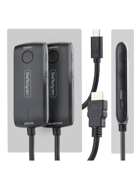 StarTech.com Extender Wireless USB-C a HDMI per Sale Riunioni e Huddle Space, 4K 60Hz, Portata 20m, Alimentazione USB, Kit