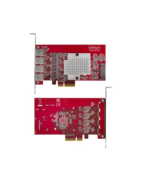 StarTech.com Scheda PCIe USB-A a 4 porte, USB 3.2 a 10 Gbps, Scheda di espansione PCI Express 3.0, 4 controller USB