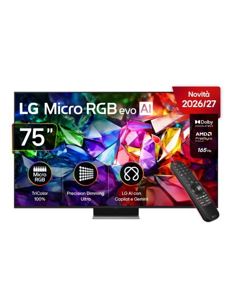 LG Micro RGB 75'' Serie MRGB96 75MRGB96B6B, 4K, RGB Primary Color Ultra, Dolby Vision, Dual AI Engine, SMART TV 2026