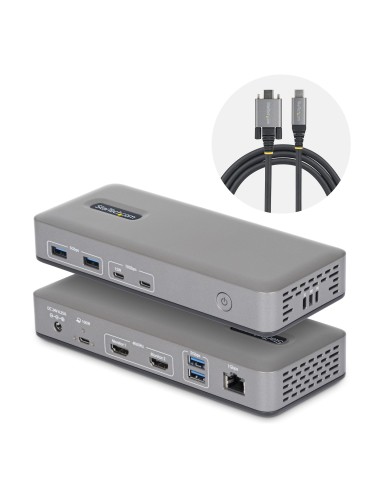 StarTech.com Docking Station USB-C Dual Monitor, HDMI 4K 60Hz, Ricarica Laptop 100W, Ethernet 1GbE, Senza Driver, Dock