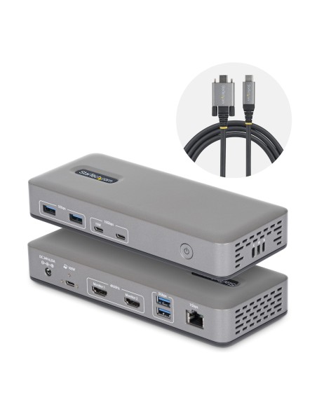 StarTech.com Docking Station USB-C Dual Monitor, HDMI 4K 60Hz, Ricarica Laptop 100W, Ethernet 1GbE, Senza Driver, Dock