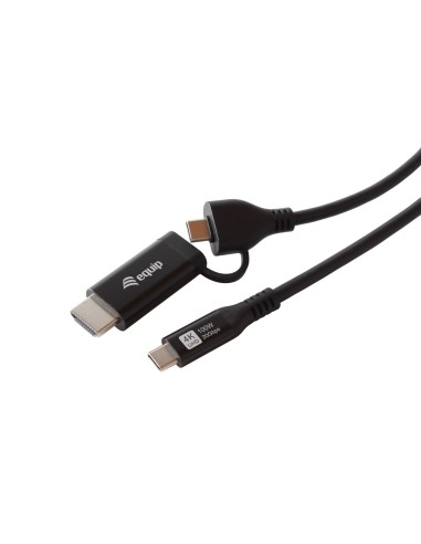 Equip 128436 cavo e adattatore video 2 m USB tipo-C HDMI + USB Type-C Nero