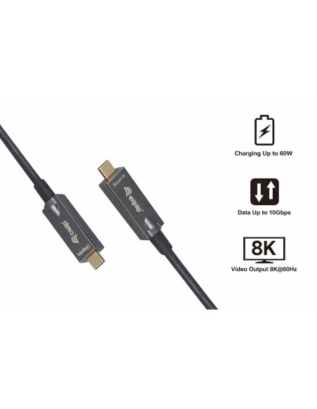 Equip 119467 cavo USB USB 3.2 Gen 2 (3.1 Gen 2) 7,5 m USB C 10 Gbit s 60 W Nero