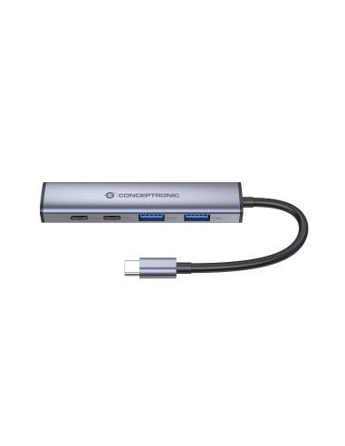 Conceptronic HUBBIES22G hub di interfaccia USB 3.2 Gen 1 (3.1 Gen 1) Type-C 5000 Mbit s Grigio