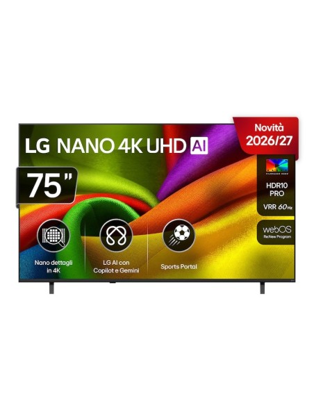 LG NANO 4K UHD AI 75NU850B6LA 190,5 cm (75") 4K Ultra HD Smart TV Wi-Fi Nero