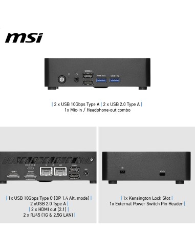 MSI Cubi NUC TWG S-006BEU USFF Nero N150 Intel SoC BGA 1264 3,6 GHz