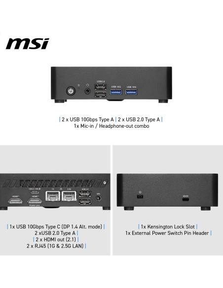 MSI Cubi NUC TWG S-006BEU USFF Nero N150 Intel SoC BGA 1264 3,6 GHz