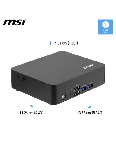 MSI Cubi NUC TWG S-006BEU USFF Nero N150 Intel SoC BGA 1264 3,6 GHz