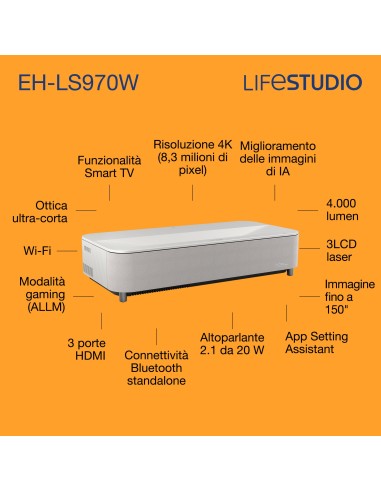 Epson Lifestudio Grand EH-LS970W - Bianco diamante