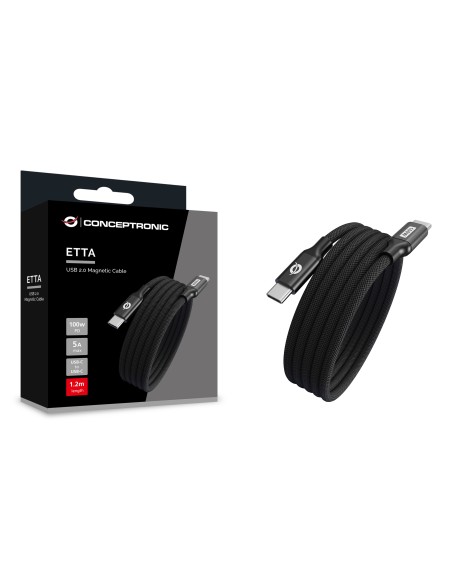 Conceptronic ETTA09B12 cavo USB USB 2.0 1,2 m USB C 0,48 Gbit s 100 W Nero