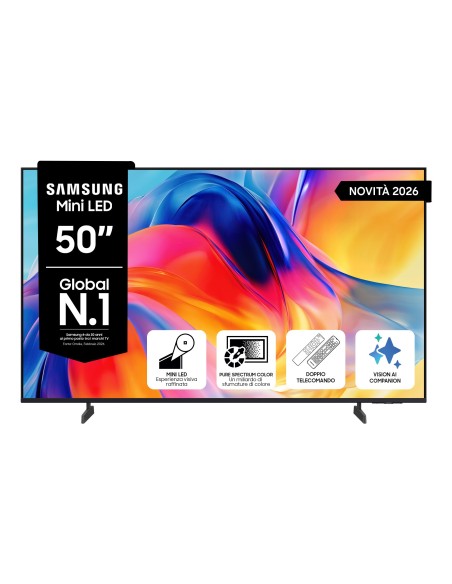 Samsung Mini LED AI TV 50" UE50M70HAUXZT 4K, Processore Mini LED 4K, 4K Upscaling, Color Booster, OTS Lite, Metal Stream