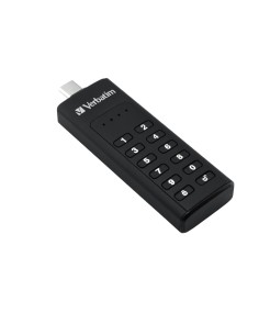 Verbatim Keypad Secure - Memoria USB-C 3.0 con tastierino d'accesso e crittografia dei dati - 64 GB - Nero
