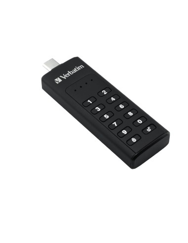Verbatim Keypad Secure - Memoria USB-C 3.0 con tastierino d'accesso e crittografia dei dati - 64 GB - Nero