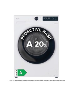Candy ProWash 500, Lavatrice Carica Frontale 9 KG, 20% più efficente della classe A, 1400 giri, Bianco, Inverter, Vapore,