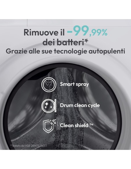 Candy ProWash 500, Lavatrice Carica Frontale 9 KG, 20% più efficente della classe A, 1400 giri, Bianco, Inverter, Vapore,