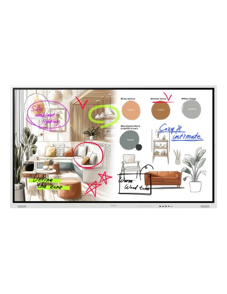 Samsung WM75FX lavagna interattiva 190,5 cm (75") 3840 x 2160 Pixel Touch screen Grigio, Bianco HDMI